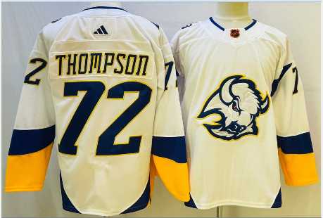 Men%27s Buffalo Sabres #72 Tage Thompson White 2022 Reverse Retro Authentic Jersey->buffalo sabres->NHL Jersey